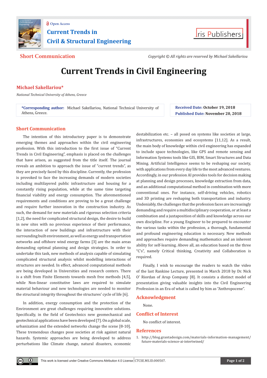 (PDF) Current Trends in Civil Engineering