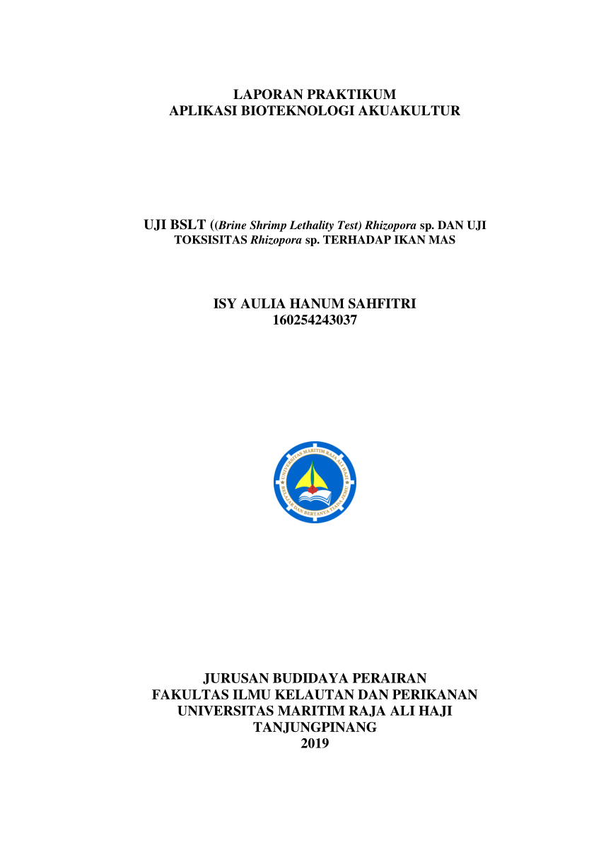 (PDF) LAPORAN PRAKTIKUM APLIKASI BIOTEKNOLOGI AKUAKULTUR