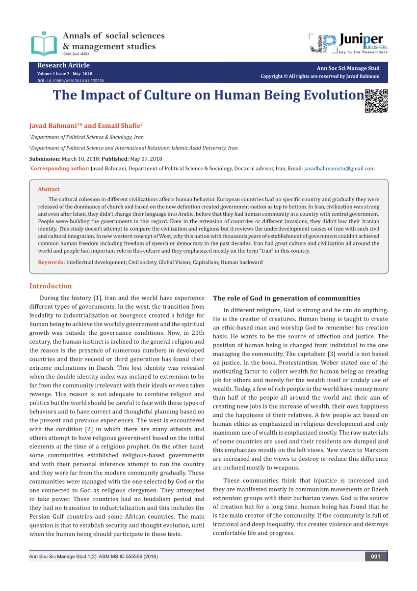 human evolution reflection essay