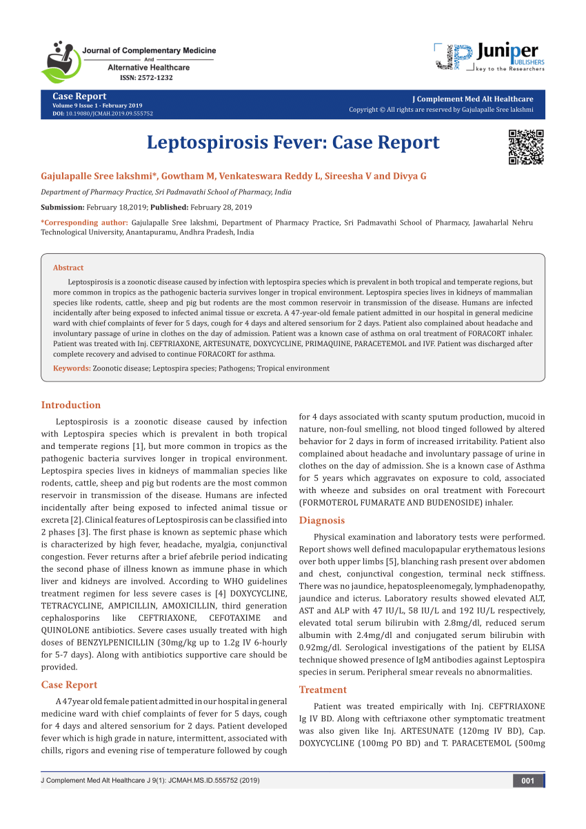 leptospirosis case study