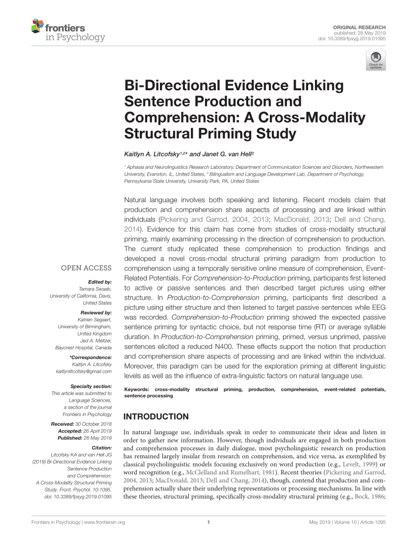 PDF) Bi-Directional Evidence Linking Sentence Production and