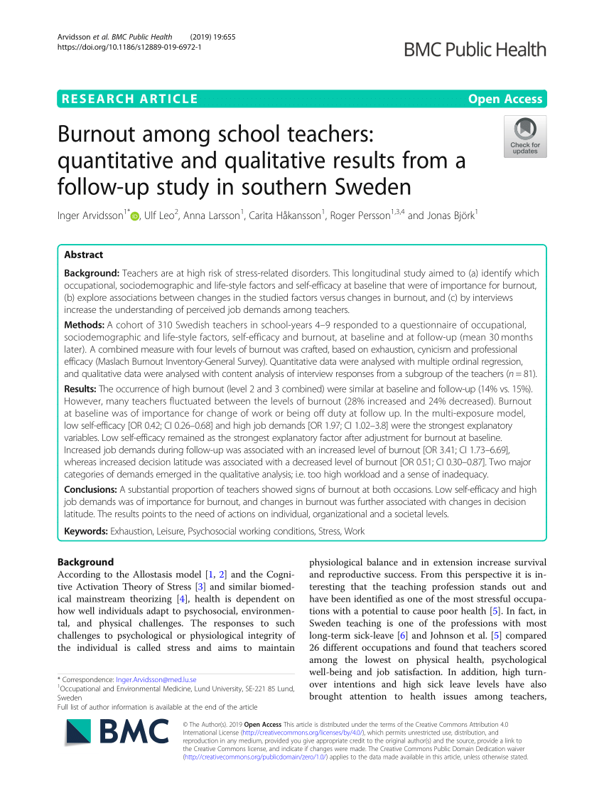 qualitative research on teacher burnout