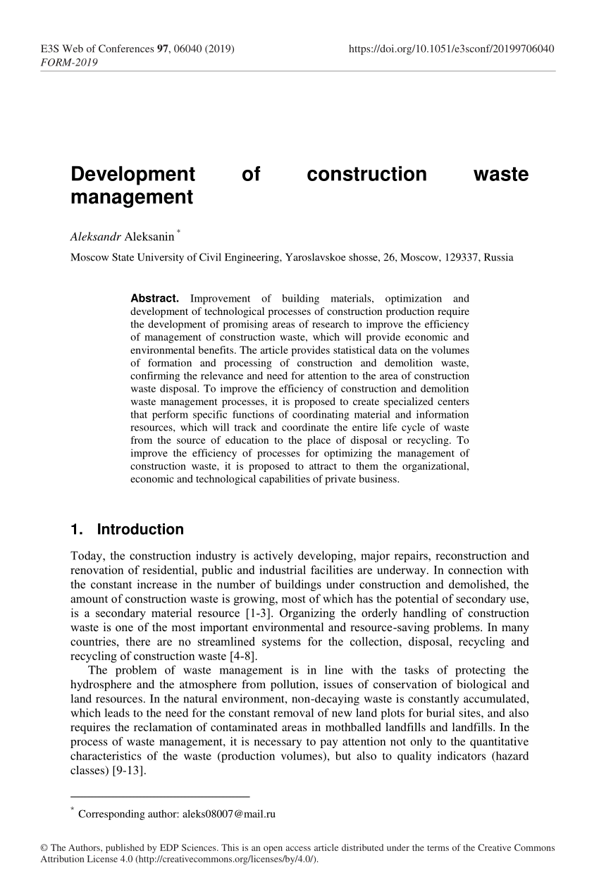 dissertation construction waste management