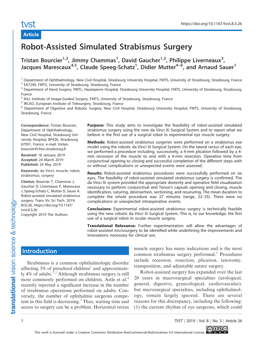 Pdf Robot Assisted Simulated Strabismus Surgery