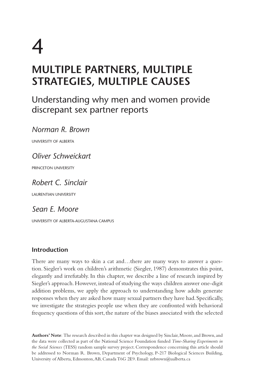 PDF) Multiple partners, multiple strategies, multiple causes