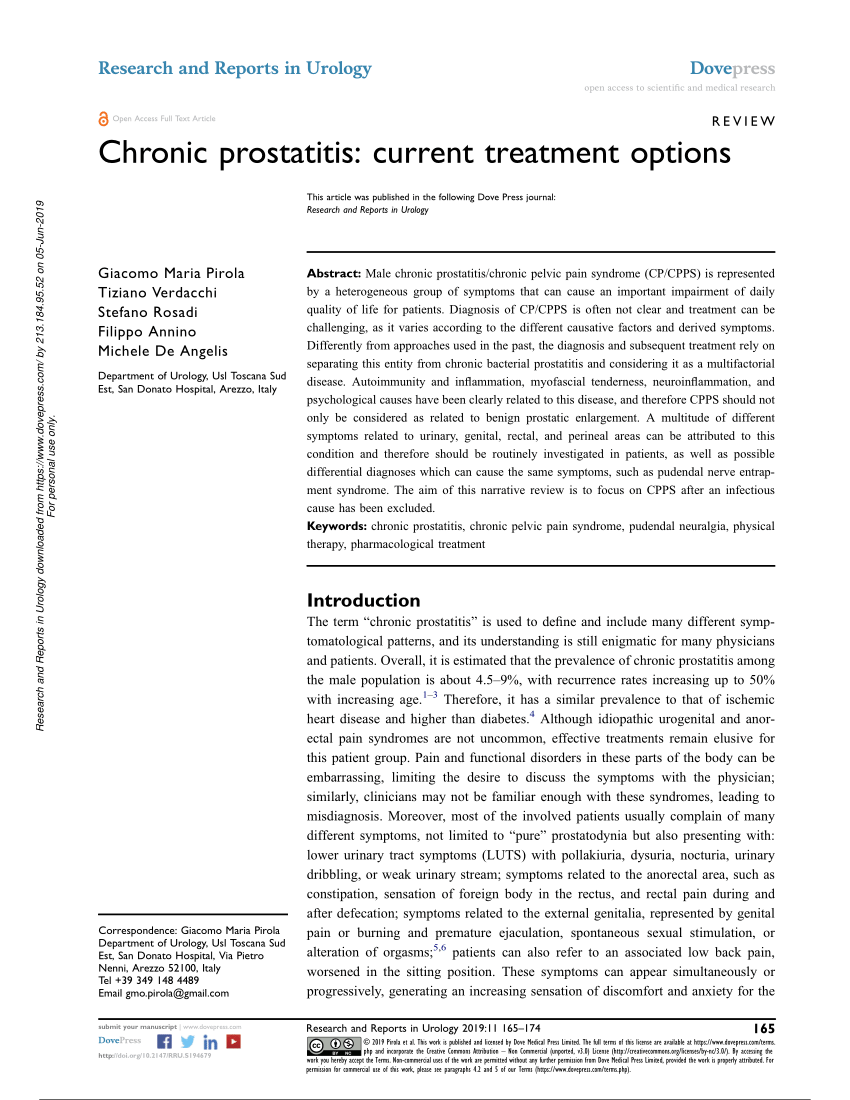 prostatitis treatment research