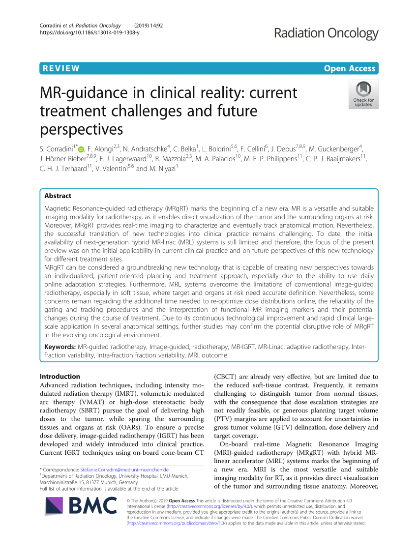 Pdf Mr Guidance In Clinical Reality Current Treatment Challenges And Future Perspectives