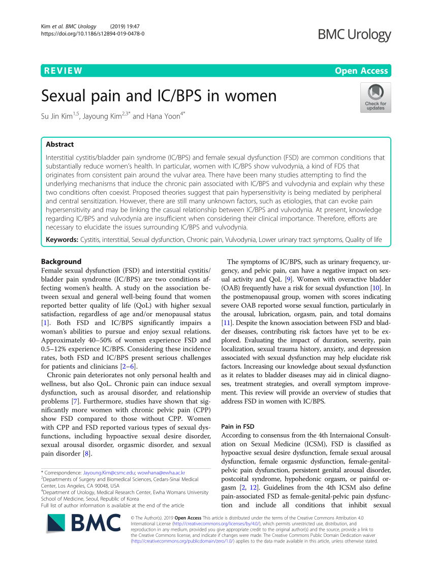 PDF Sexual pain and IC BPS in women