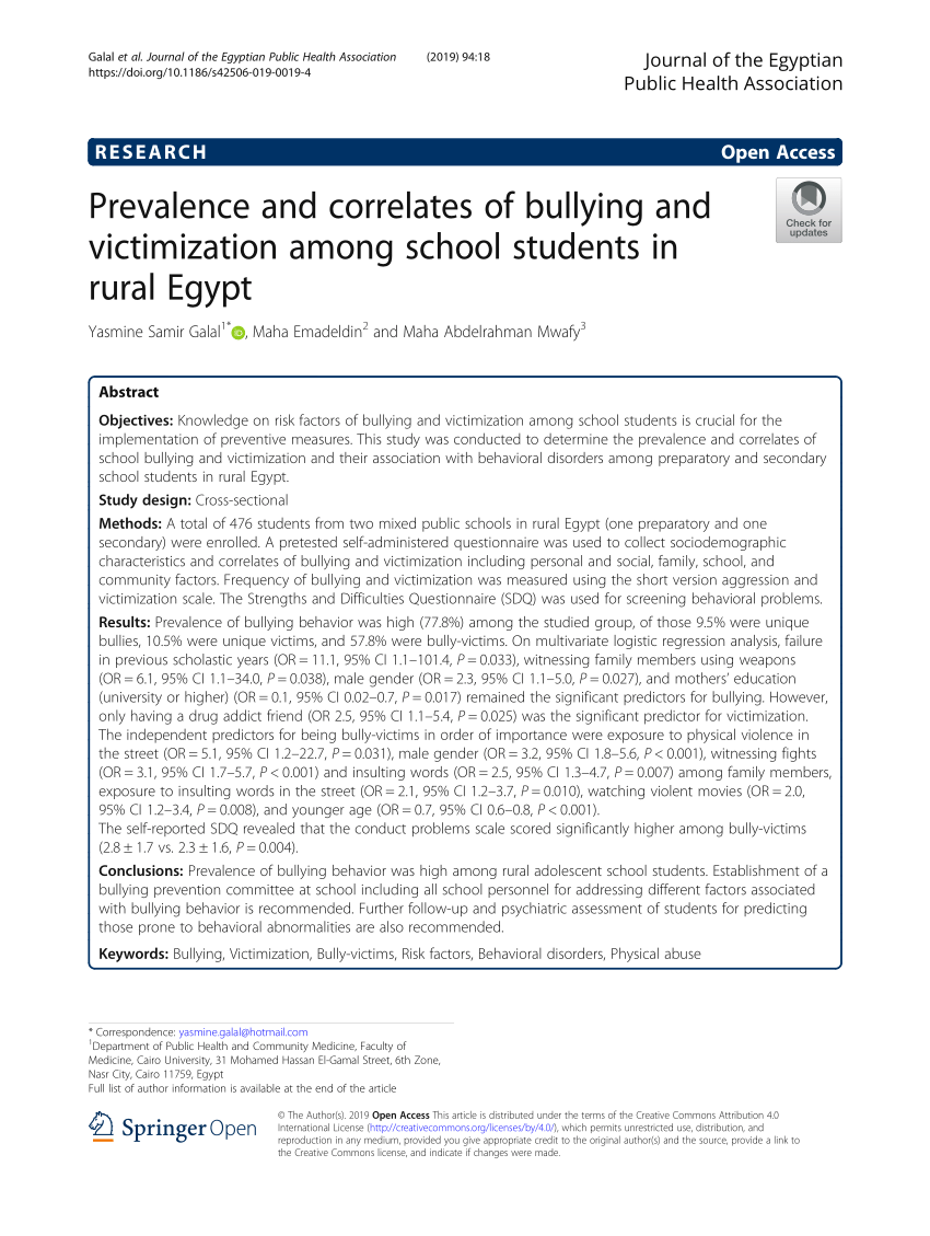 research on bullying and peer victimization in school