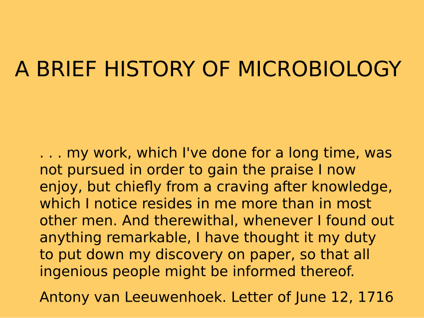 PDF) History of Microbiology