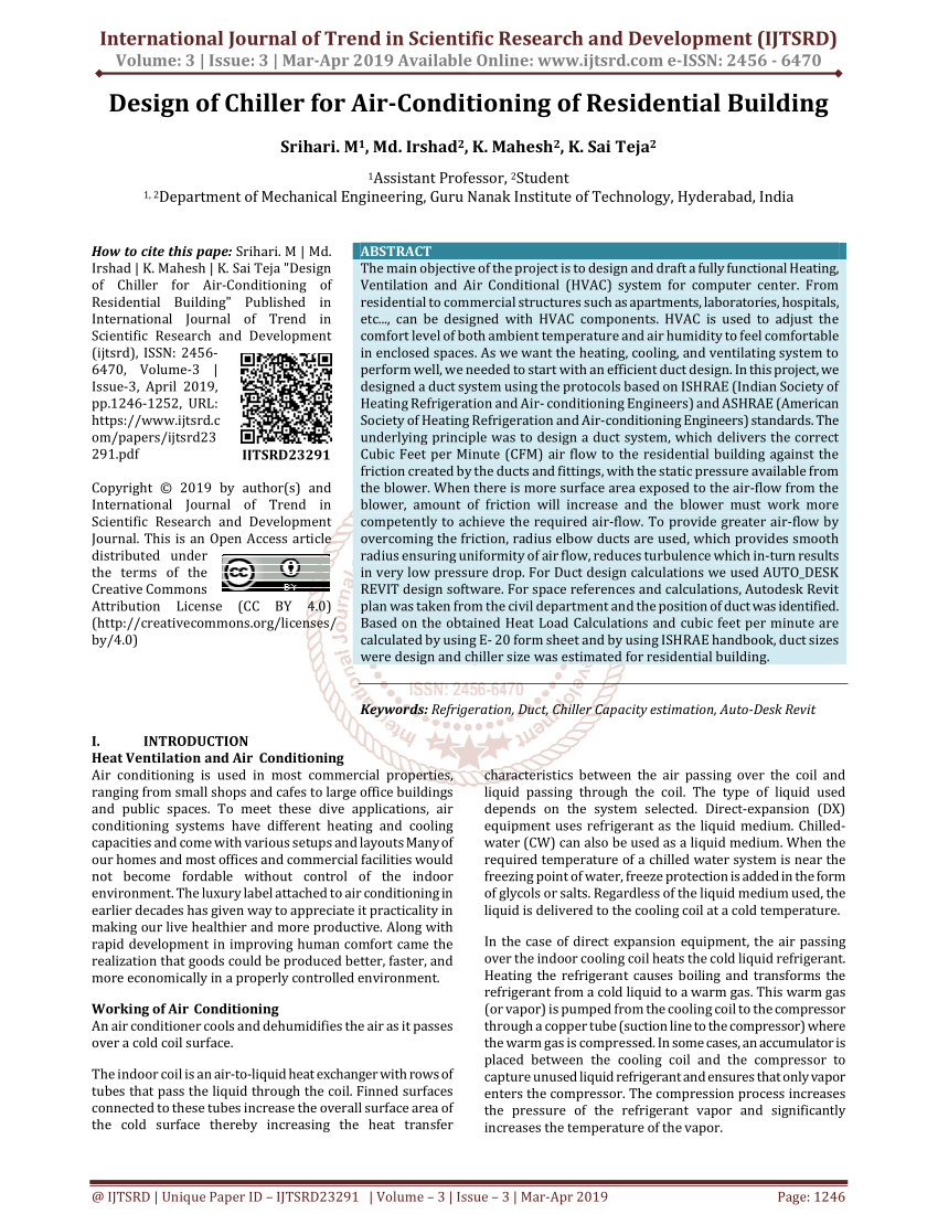 Pdf Design Of Chiller For Air Conditioning Of Residential Building