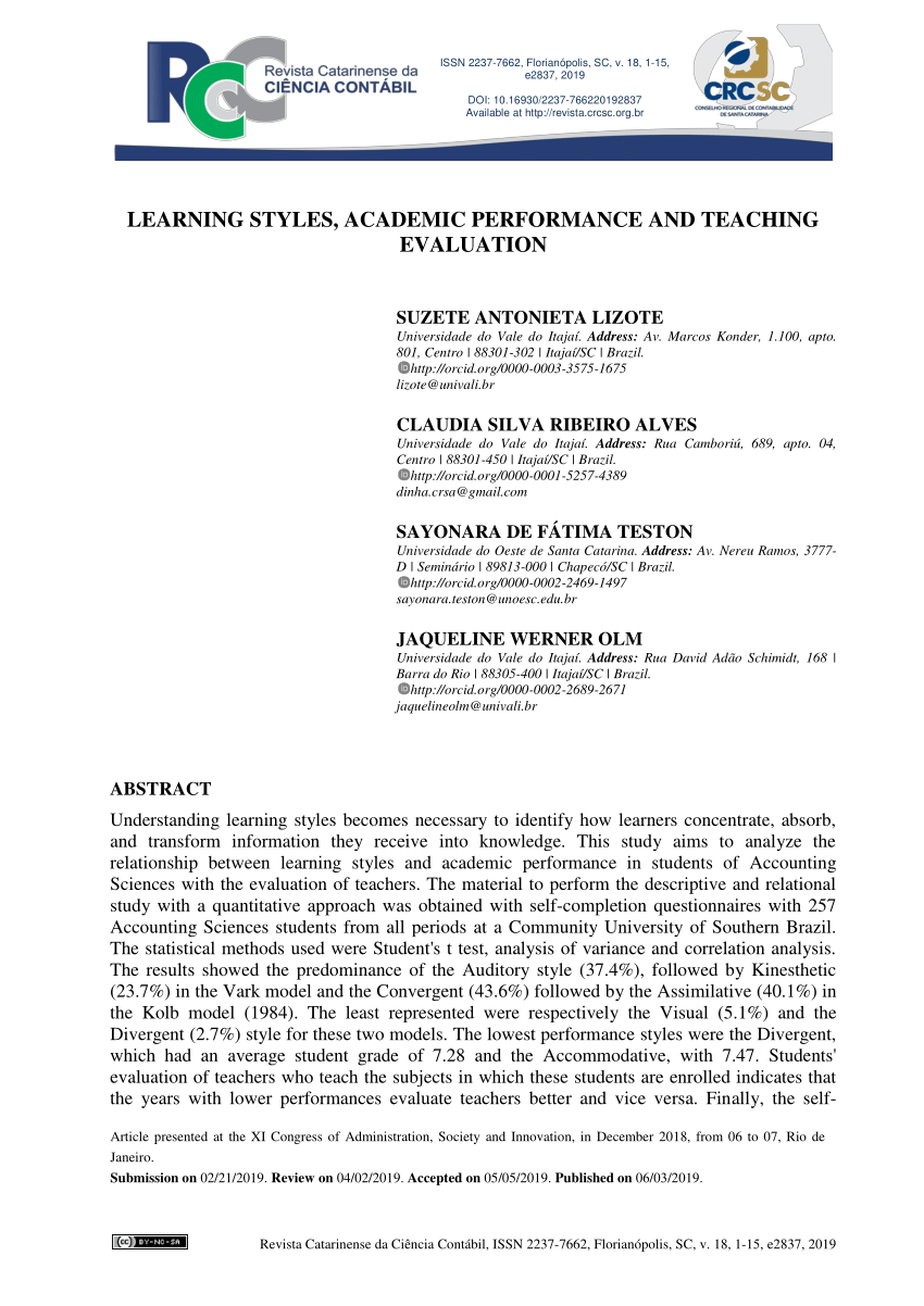 thesis about learning styles and academic performance in the philippines