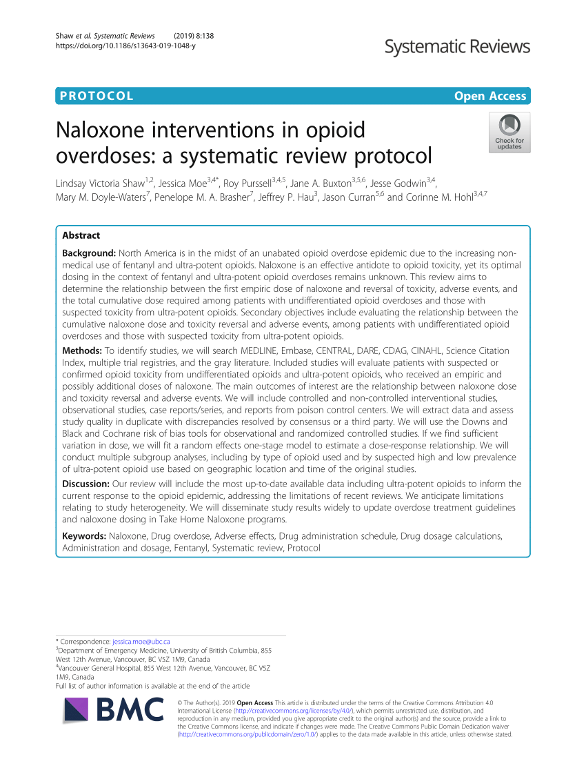 Pdf Naloxone Interventions In Opioid Overdoses A Systematic Review