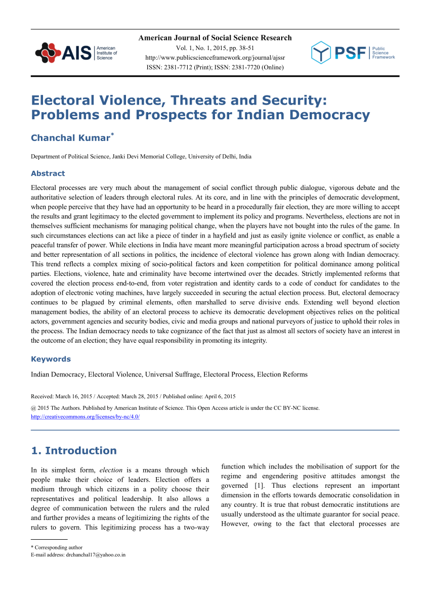 literature review on electoral violence