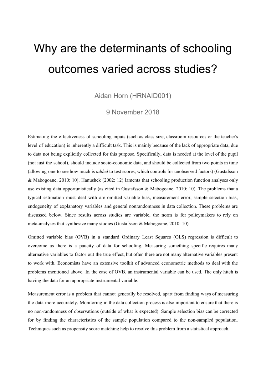 dissertations on student outcomes