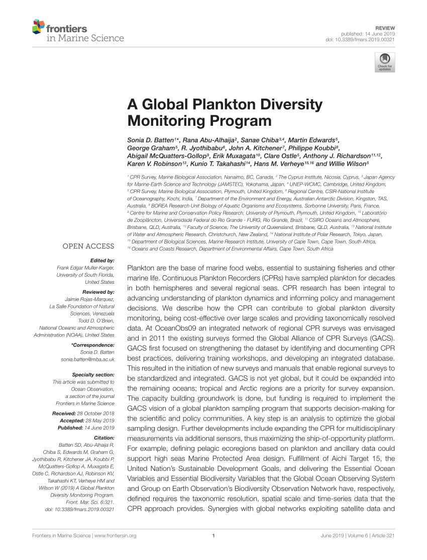 plankton diversity research paper