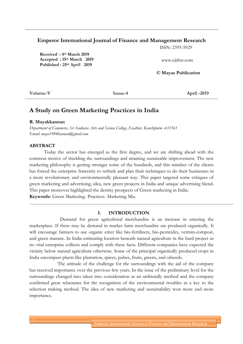 phd thesis on green marketing in india