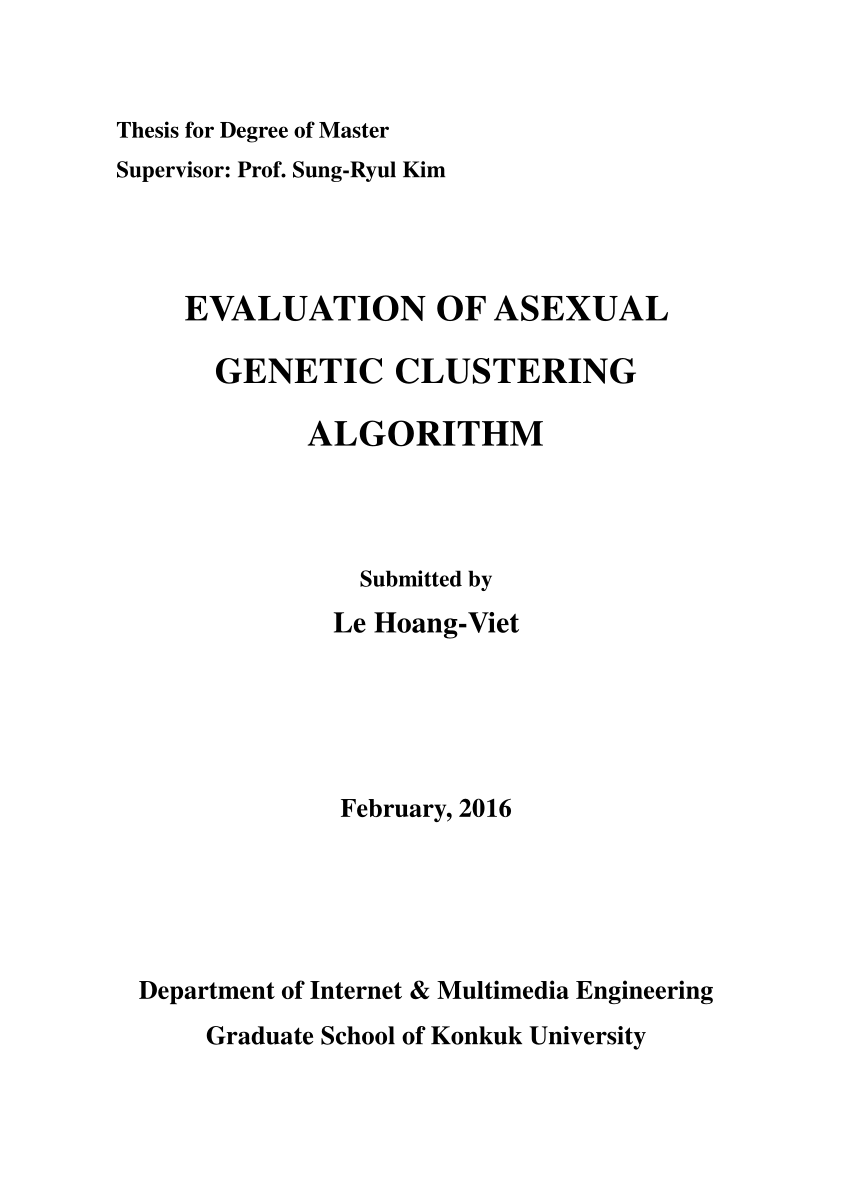 genetic algorithm master thesis