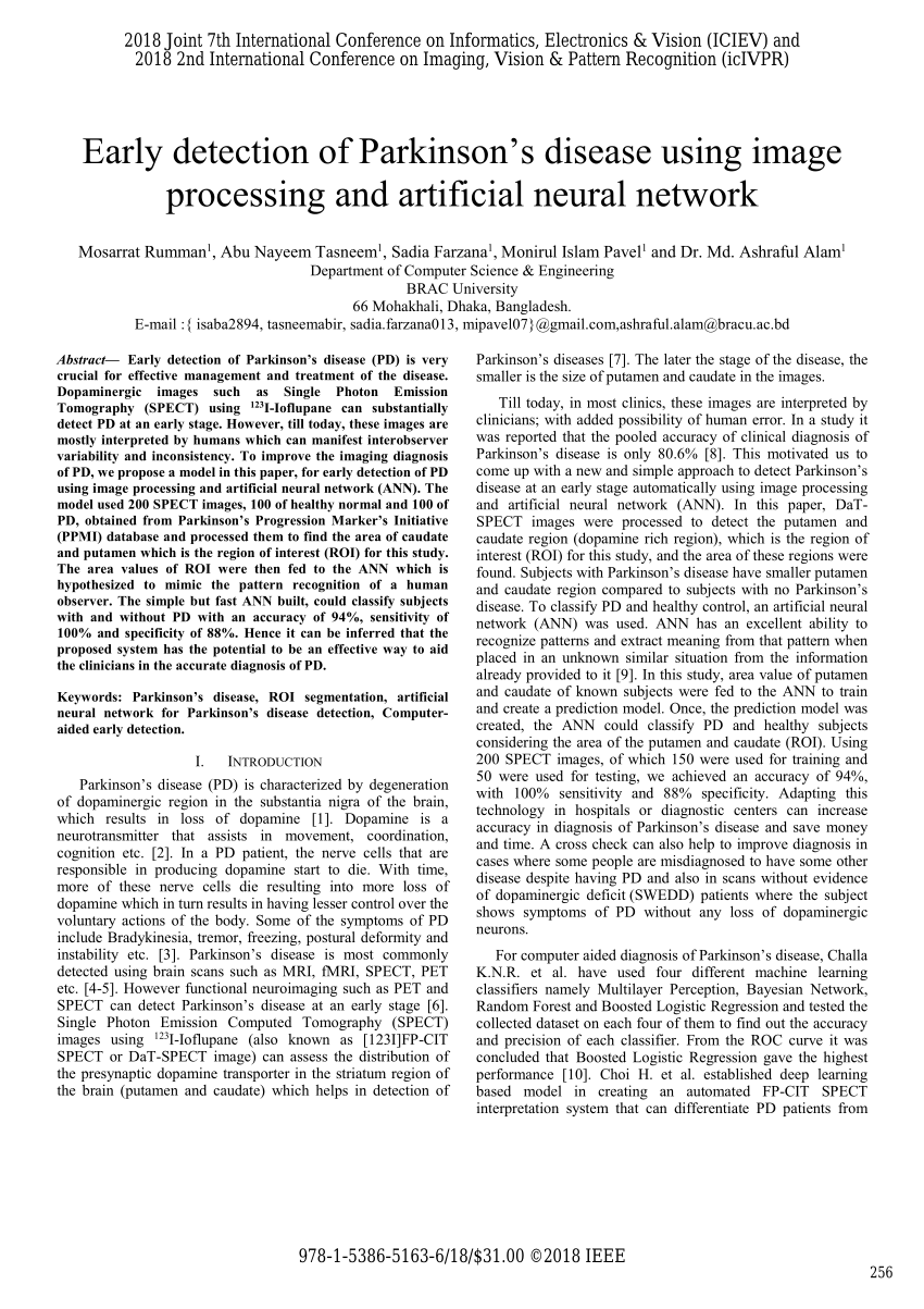 parkinson's disease prediction research paper
