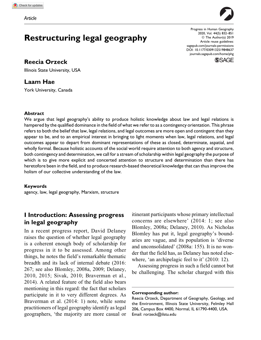 Text and context: rethinking the law-space nexus - Nicholas K. Blomley, 1989