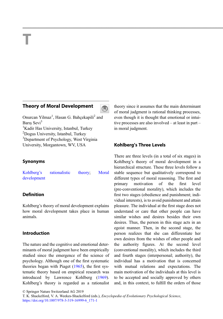 PDF Theory of Moral Development