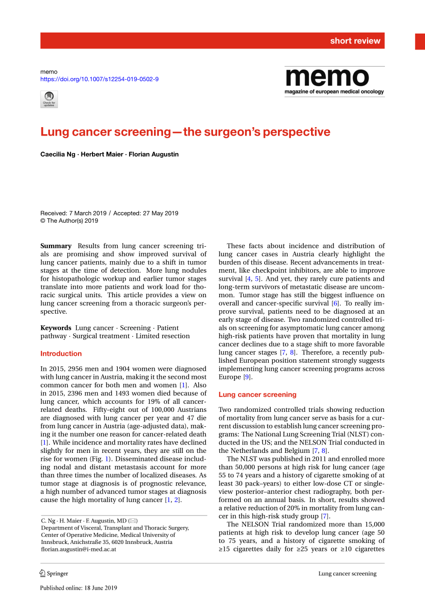 lung cancer research report