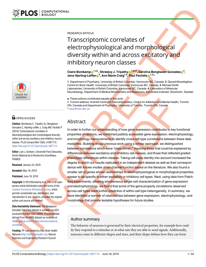 Hierarchical Clustering Of Diverse Neuron Types On The Basis Of