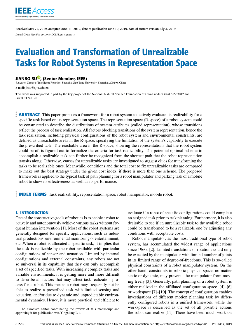 PDF) Evaluation and Transformation of Unrealizable Tasks for Robot ...