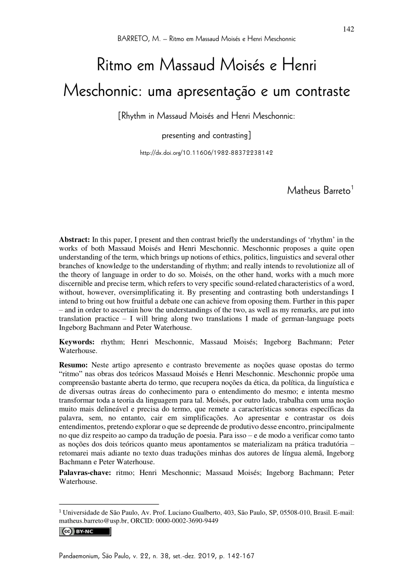 MESCHONNIC, Henri. Poética Do Traduzir PDF, PDF