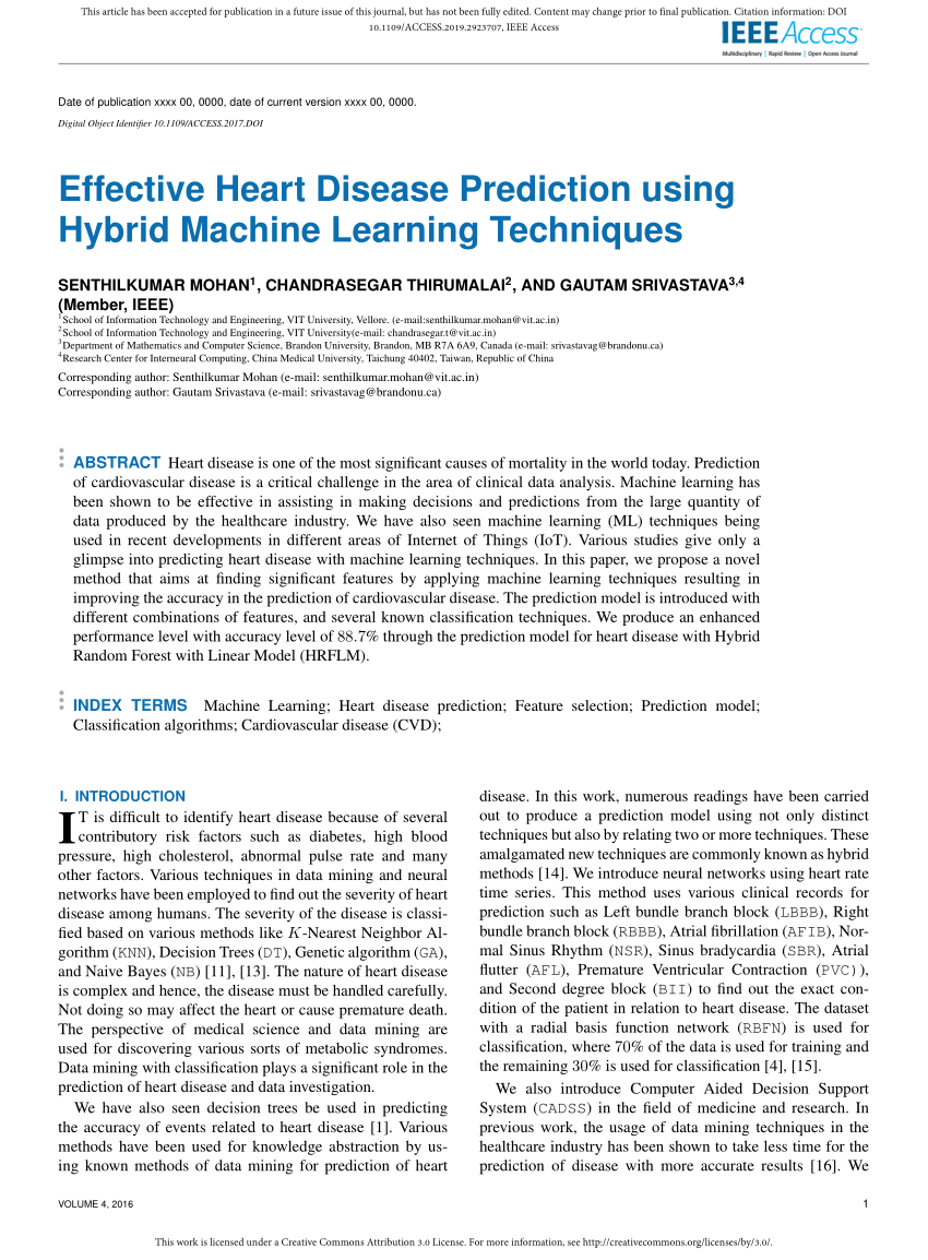 heart disease prediction research paper ieee