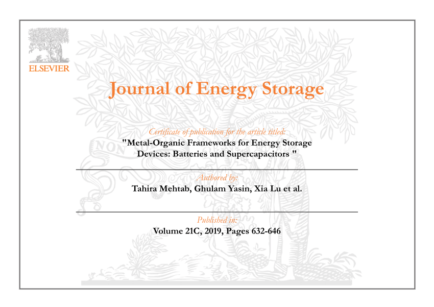 (PDF) Journal of Energy Storage Frameworks for Energy