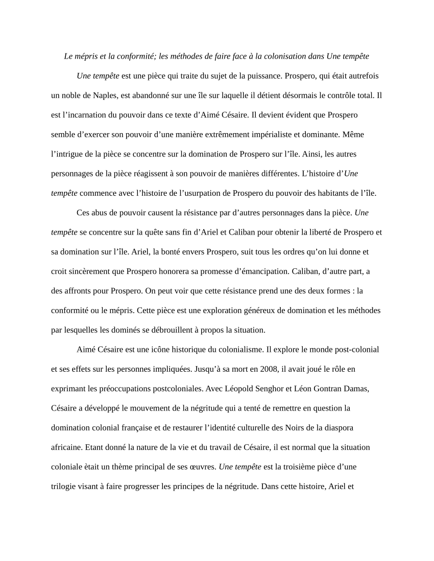 Pdf Le Mepris Et La Conformite Les Methodes De Faire Face A La Colonisation Dans Une Tempete Contempt And Conformity Methods Of Dealing With Colonization In The Tempest