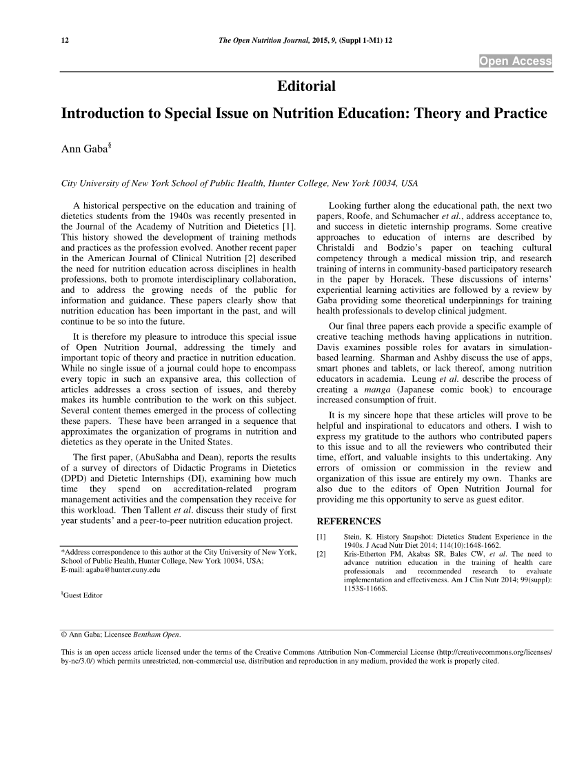 research articles on nutrition education