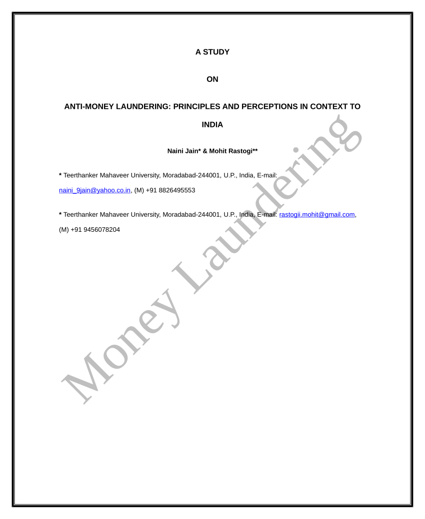 research paper on anti money laundering