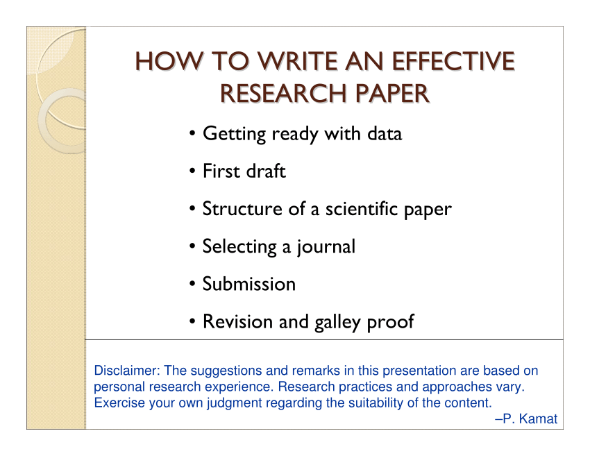 how to write an effective research paper
