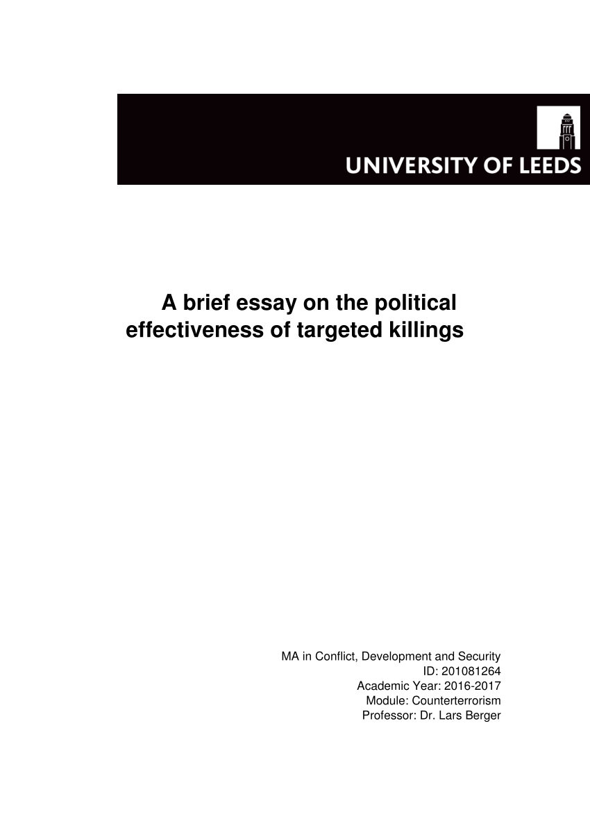 dissertation on targeted killings