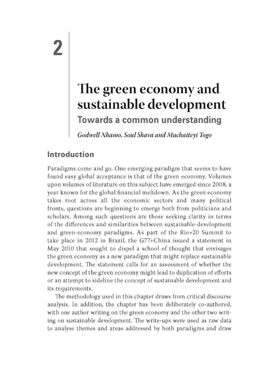 essay on green economy