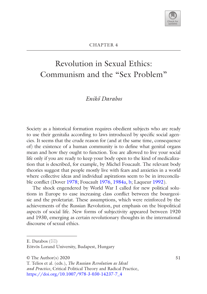 Pdf Revolution In Sexual Ethics Communism And The “sex Problem”