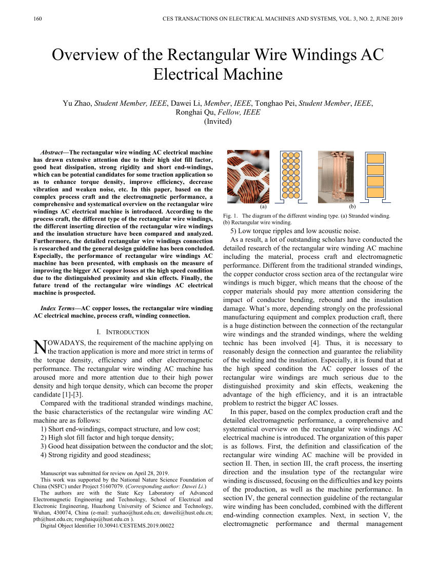 PDF) Overview of the Rectangular Wire Windings AC Electrical Machine