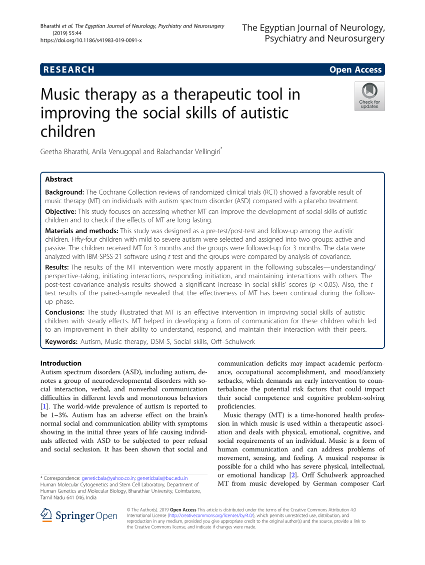 music therapy research articles