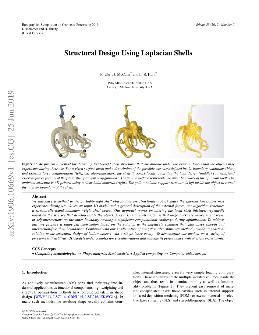 Pdf Structural Design Using Laplacian Shells