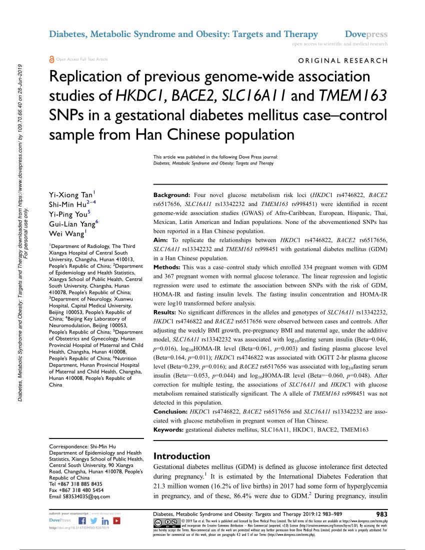 research study on type 2 diabetes chinese han population