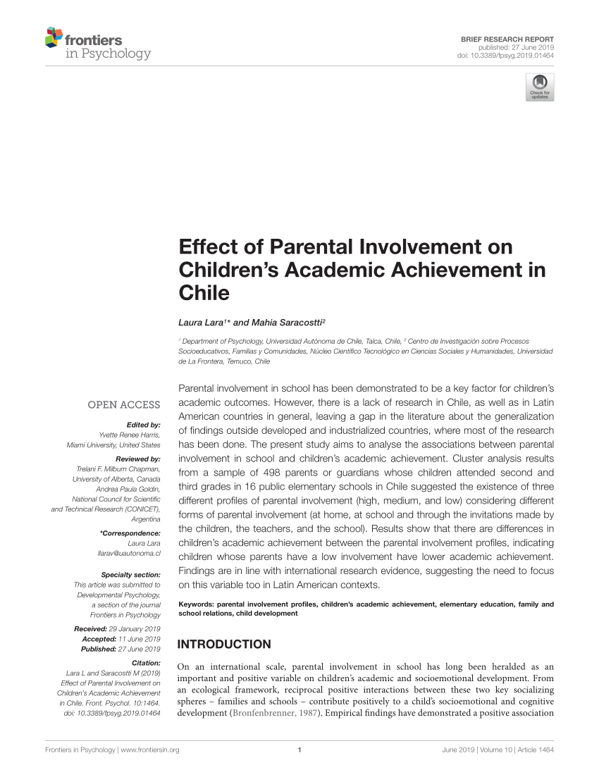research articles on parental involvement