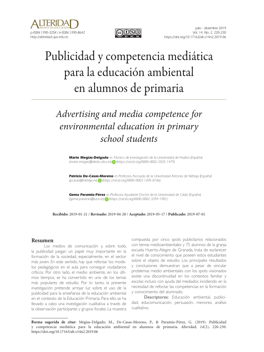 PDF) Publicidad y competencia meditica para la educacin ...