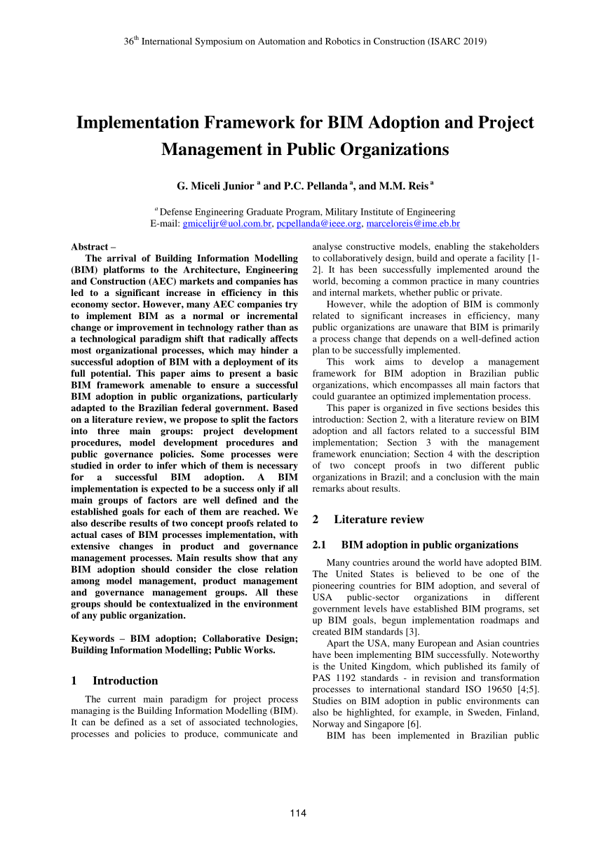 Framework proposal for BIM implementation in Brazilian construction and  development companies