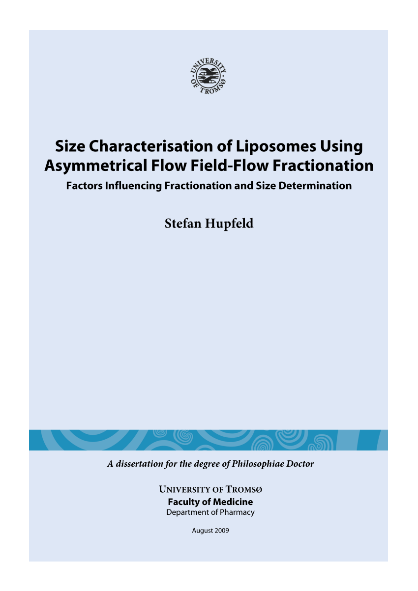 PDF) Size characterisation of liposomes using asymmetrical flow ...