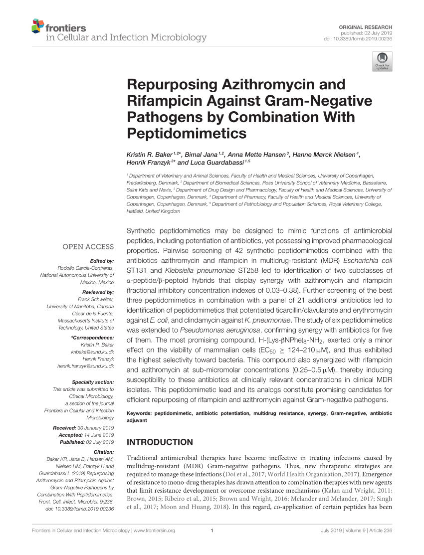Repurposing Azithromycin and Rifampicin Against Pathogens by Combination With PeptidomimeticsData_Sheet_1.PDF