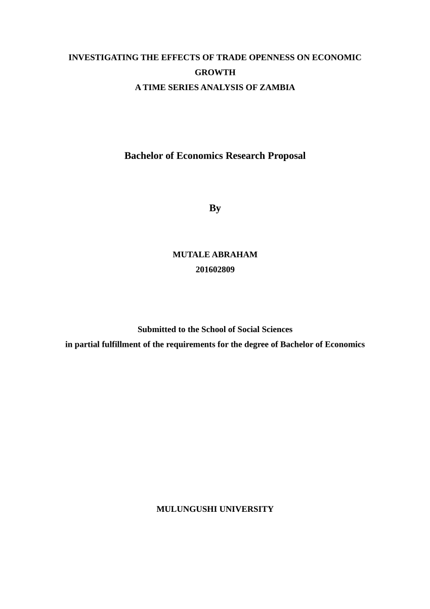 research proposal for economics department