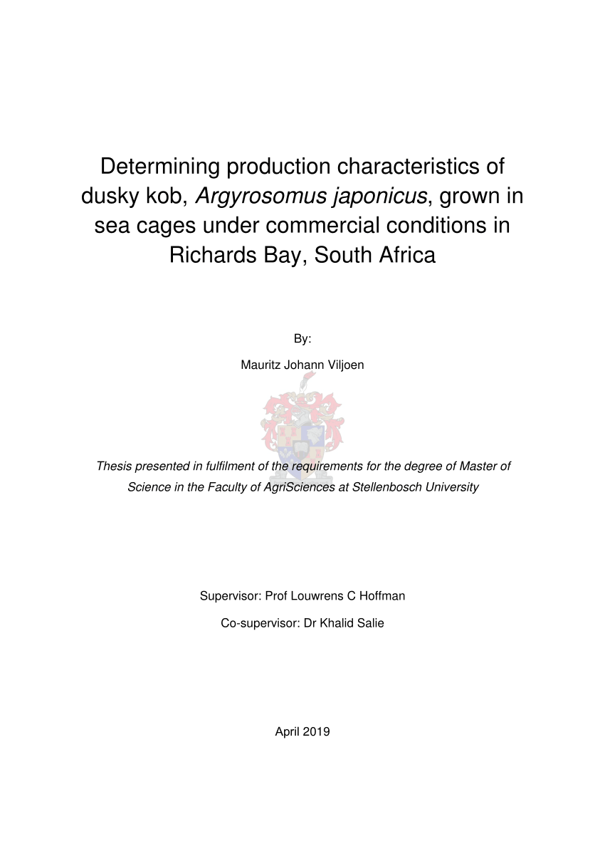 PDF) Determining production characteristics of dusky kob ...