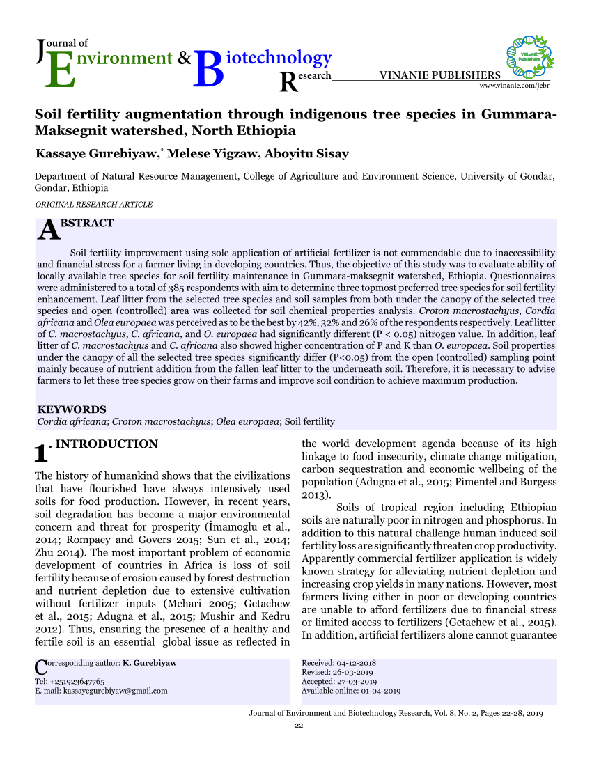 (PDF) Soil fertility augmentation through indigenous tree species in ...